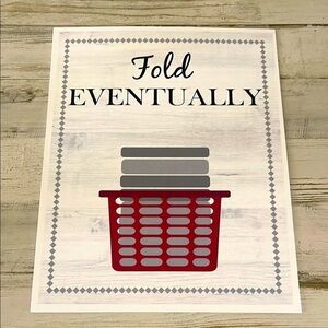 Four Framable Laundry Room Paper Signs.